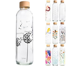 Glazen Waterfles met Eco Print 700 ml Carry Bottles