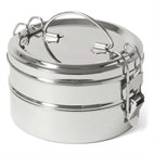 RVS Lunchtrommel Rond  Tiffin Double XL 16 cm Eco Brotbox