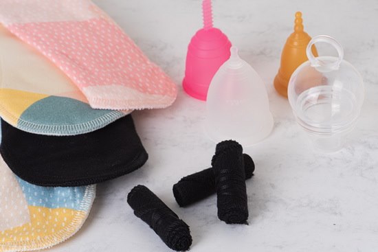 Herbruikbaar maandverband en menstruatiecups Green Jump