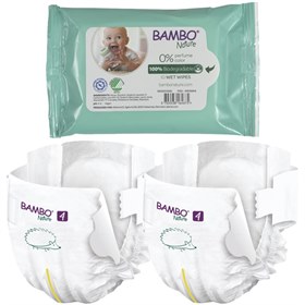 Proefpakket Bambo eco luiers en afbreekbare billendoekjes Abena