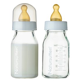 Natursutten set van twee glazen drinkflessen 120 ml Natursutten