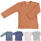 Overslagshirt Baby Lange Mouw Bio Wol en Zijde Popolini