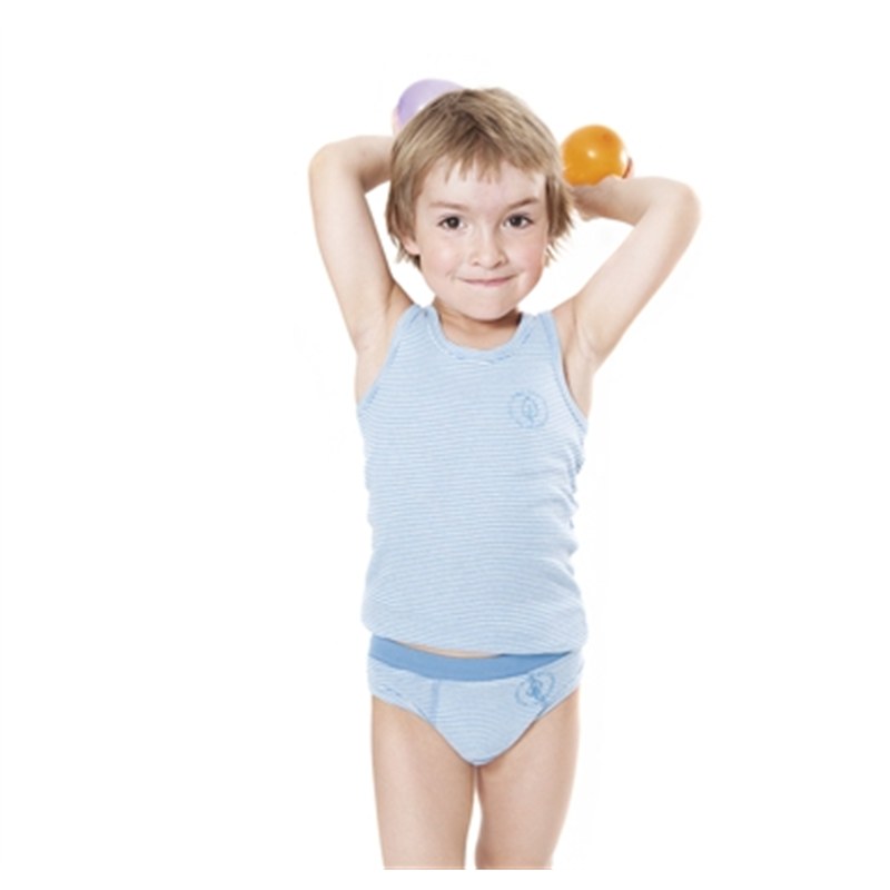 verlamming hanger Uitgebreid Ondergoed jongen 110-116 biokatoen hemd lichtblauw Living Crafts