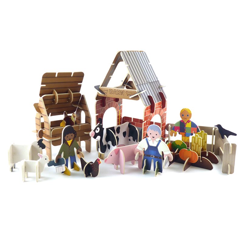 Wereldvenster Kunstmatig Kort geleden 3D Speelgoed Boerderij Bouwpakket miniatuur constructie Playpress Toys