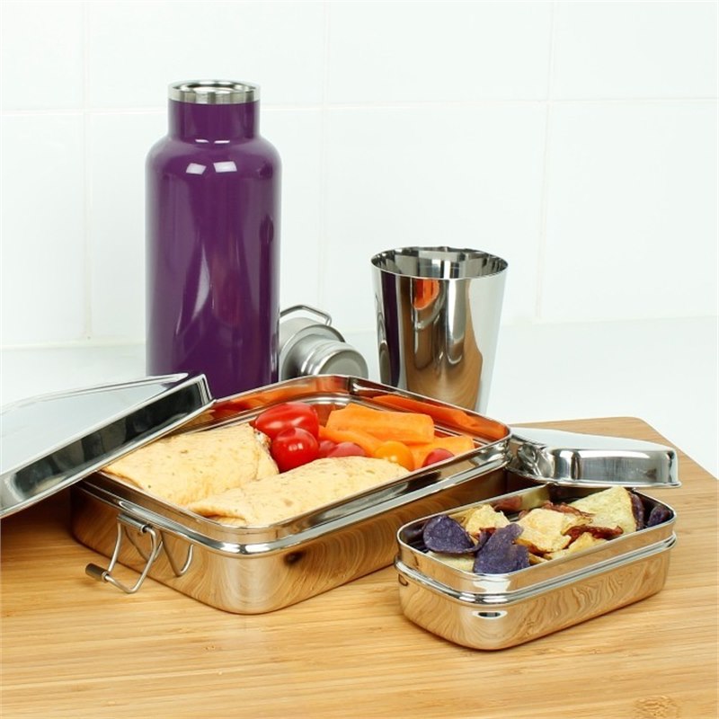 Rectangle Lunch Box met mini 18x13x4 A Slice of Green RVS