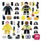 Beroepen speelgoed constructieset voor kinderen miniatuur figuren Politie en brandweer Playpress Toys