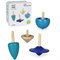 4 Spinning Tops tollen van rubberhout Plantoys