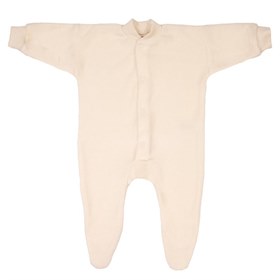 Jumpsuit pyjama biologische merino wol badstof naturel Cosilana