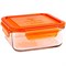 Vierkant bewaarbakje glas Meal Cube 850 ml blauwe deksel Wean Green
