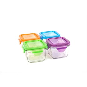 Snack Cube 210 ml glas set van vier Wean Green