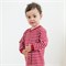 Pyjama 1-delig met voetjes biokatoen Rood-wit gestreept Living Crafts