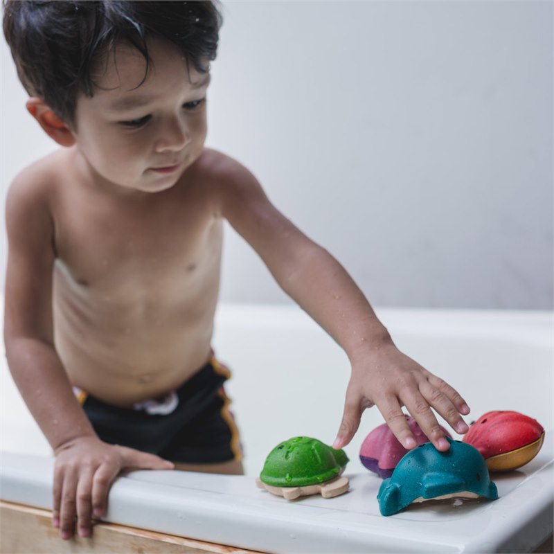 hoe te gebruiken Ontvangst Flitsend Dieren en Schelpen Badspeelgoed Set van 4 Plantoys | GreenJump.nl