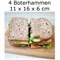 RVS Broodtrommel Panna Drie in Een Two Tier Rectangle 15x10x7 A Slice of Green
