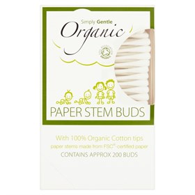 Wattenstaafjes bio katoen zonder plastic 200 stuks Simply Gentle