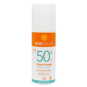 Zonnebrand Gezichtscreme SPF50 Nano-vrij Parfum-vrij 50 ml Biosolis