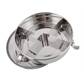 Image of Lunchbox RVS Rond met Verdeler 18 cm