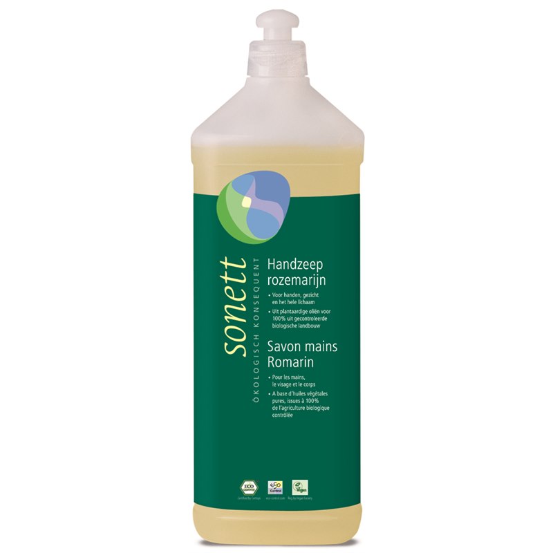 Collega iets Snel Eco Handzeep Rozemarijn Navulling 1 Liter Sonett van biologische  ingrediënten