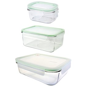 Glazen Bewaarbakje Rechthoek Groene Ring Glasslock