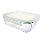 Glazen Bewaarbakje 2 liter Rechthoek Groene Ring 2 liter Glasslock