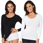 Bamboe shirt lange mouw dames - Zwart Boody