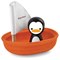 Speelgoed zeilboot met pinguin van duurzaam rubberhout Plantoys