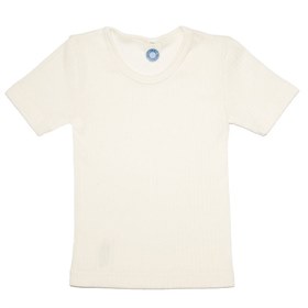 Naturel T-shirt voor kinderen korte mouw biologische wol, biokatoen en zijde Cosilana