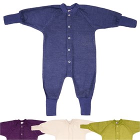 Pyjama 1-delig zonder voetjes biologisch wol badstof Cosilana