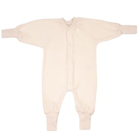 Jumpsuit pyjama zonder voetjes biologisch wol badstof Naturel Cosilana