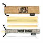 Set van 6 Bamboe Rietjes met Borsteltje en Jute Zakjes Ash Jungle Culture