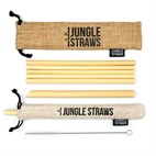 Set van 6 Bamboe Rietjes met Borsteltje en Jute Zakjes Vanilla Jungle Culture