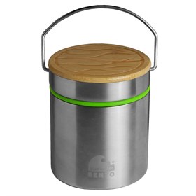 RVS Insulated Food Container Lekdicht met Bamboe Dop 355 ml