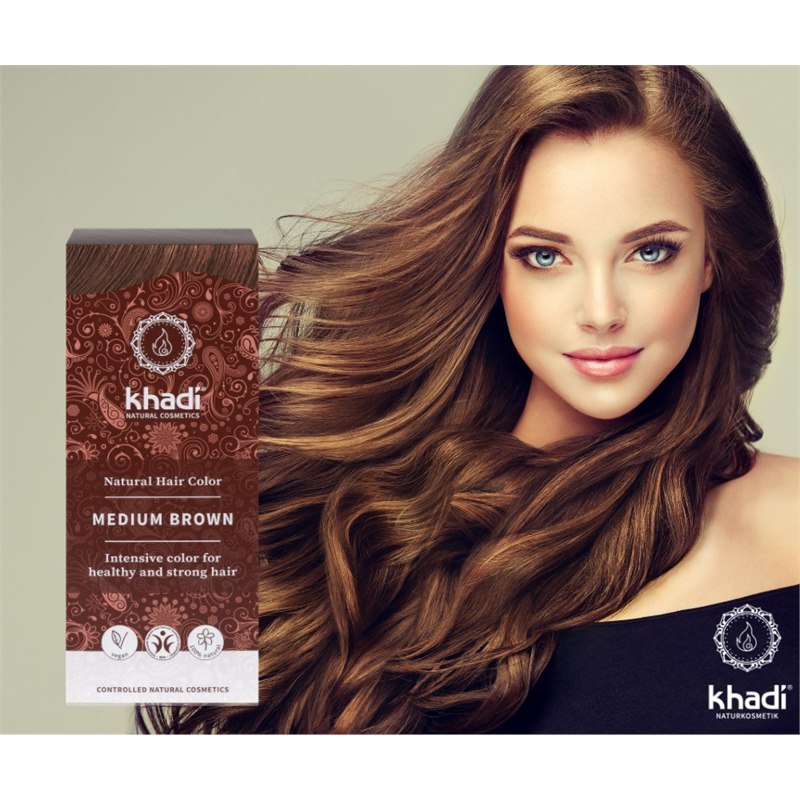 Stimulans Achtervolging voedsel Natuurlijke Haarverf met Henna Medium Brown Khadi plantaardig