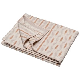 Deken flanel Ikat biologisch katoen 150 x 200 Bruin David Fussenegger