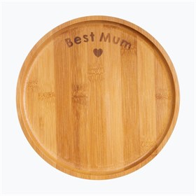 Bord van Bamboe met Familie-Tekst Best Mum Sass & Belle