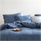 Overtrekset velvet flanel denim blue stripe van Yumeko