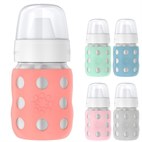 Brede Babyfles RVS met Drinktuit en Siliconen Hoes 235 ml Lifefactory