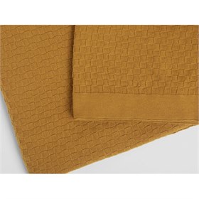 Bloomingville Horus Deken Oranje - Zacht Gerecycled Katoen 160 X 130 Cm - Knusse & Stijlvolle Plaid Voor Bank Of Bed