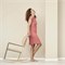 Lang Nachthemd Dames Pyjama Korte Mouw Biologisch Katoen Roze Living Crafts