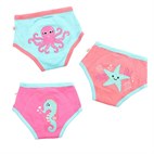 Oefenbroekjes Biokatoen Meisjes Ocean Gals Set van 3 Zoocchini