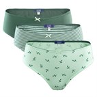 Damesslip Bio Katoen en Elastan Set van 3 Silver pine - Misty Green Living Crafts
