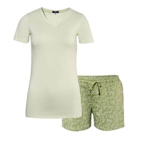 Dames pyjama set met shirt en broek van biokatoen