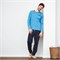 Herenpyjama Lange Mouw en Broek Biologisch Katoen Blauw Living Crafts