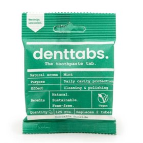 Tandpasta Tabletten Munt met Stevia 125 stuks Fluoride Denttabs