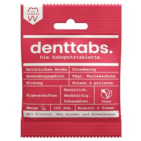 Tandpasta Tabletten Kind Aardbei met Stevia 125 stuks Fluoride