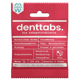 Tandpasta Tabletten Kind Aardbei met Stevia 125 stuks Fluoride Vrij