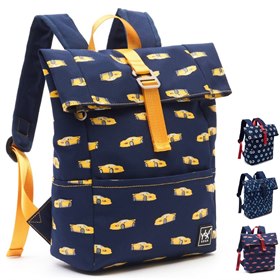 Rugzak Original Blauw met Print van rPET flessen met Vakken 28x23x10 cm