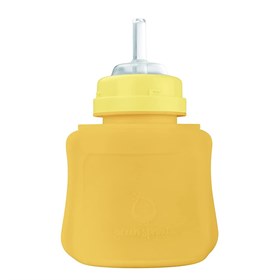 Knijpzakje Siliconen Fruit en Drinken 147 ml met Rietje Geel Green Sprouts