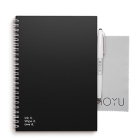 Notitieboek Rocksolid Hardcover Uitwisbaar en Herbruikbaar A5 Pitch Black Moyu