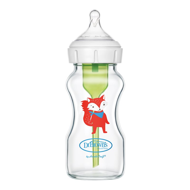 lekken geur Gevangene Glazen Babyfles Brede Hals Options+ Anti Colic 270 ml Dr. Brown's