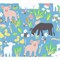 Omslagdoek Biologisch Katoen met Print 75 x 75 cm Country Friends Piccalilly
